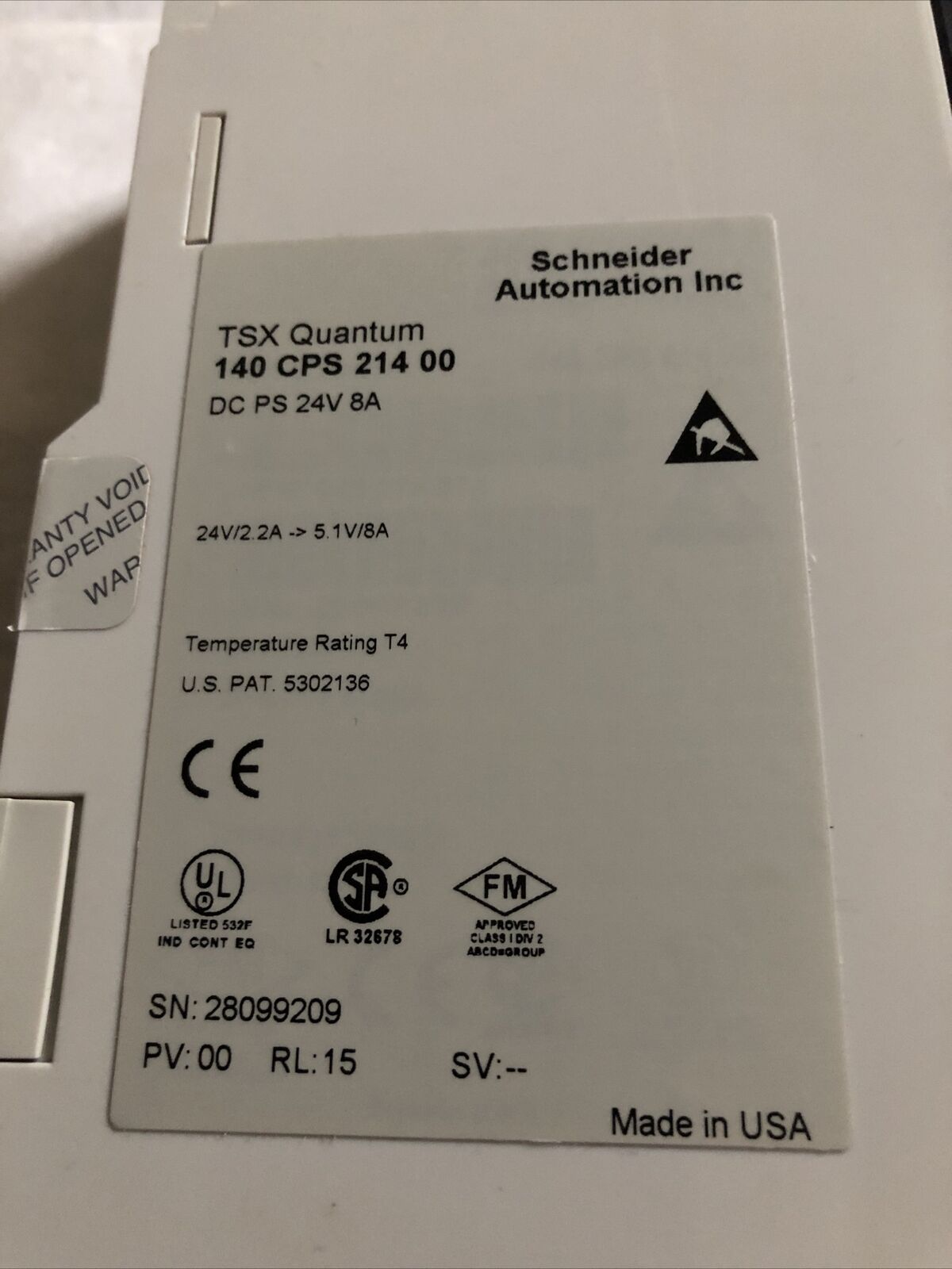 Schneider 140 Cps 214 00,8A 140-Cps-214-00,Tsx Quantum,Ps 24Vdc,140 Cps21400,Bw