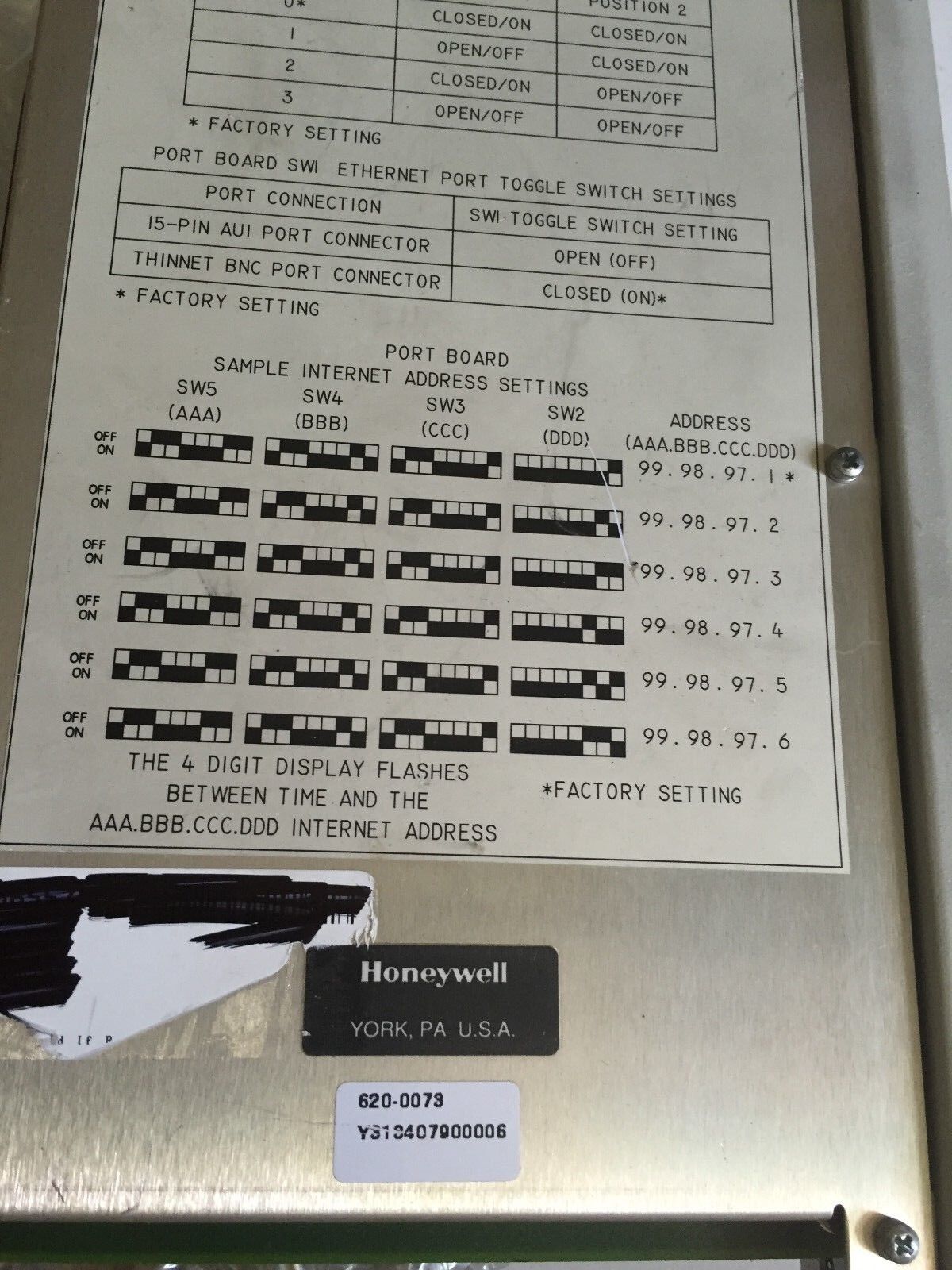 Honeywell 620-0073,Elpm 620-0073 Processor Module,Iid22836a,D031009076a,Ec