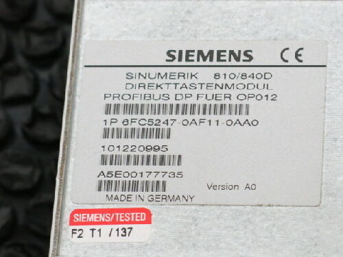New Siemens 1P 6Fc5247-0Af11-0Aa0 Sinumerik 810/840D Profibus Direct Key,Br
