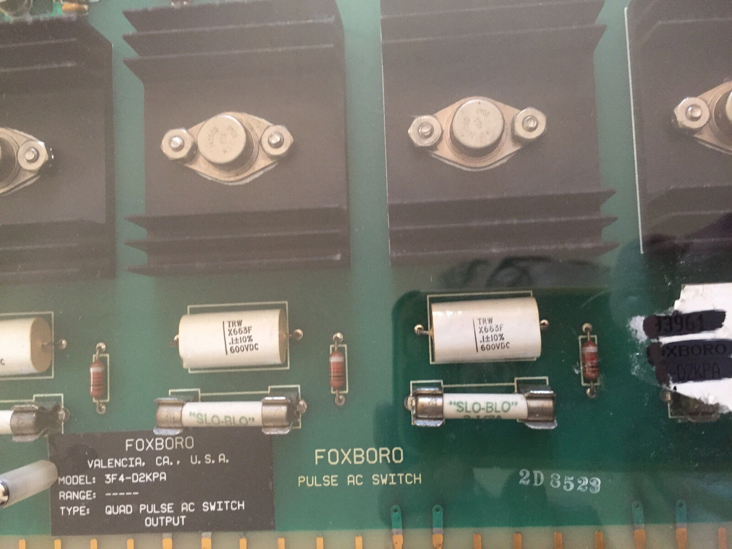 Foxboro 3F4-D2kpa,A2050wb A,F8450a,A2050wc-A Foxboro Pulse Ac Switch 3F4d2kpa,Bw