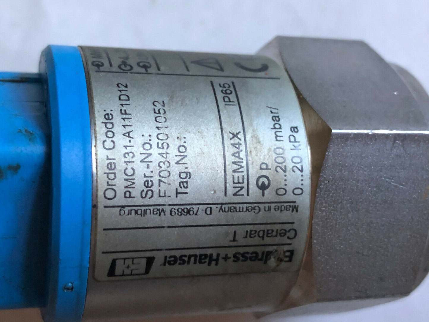 Endress Hauser Pmc131-A11f1d12 Cerabar T Pressure Transmitter,G 1/2 1.4301,S1,Ek