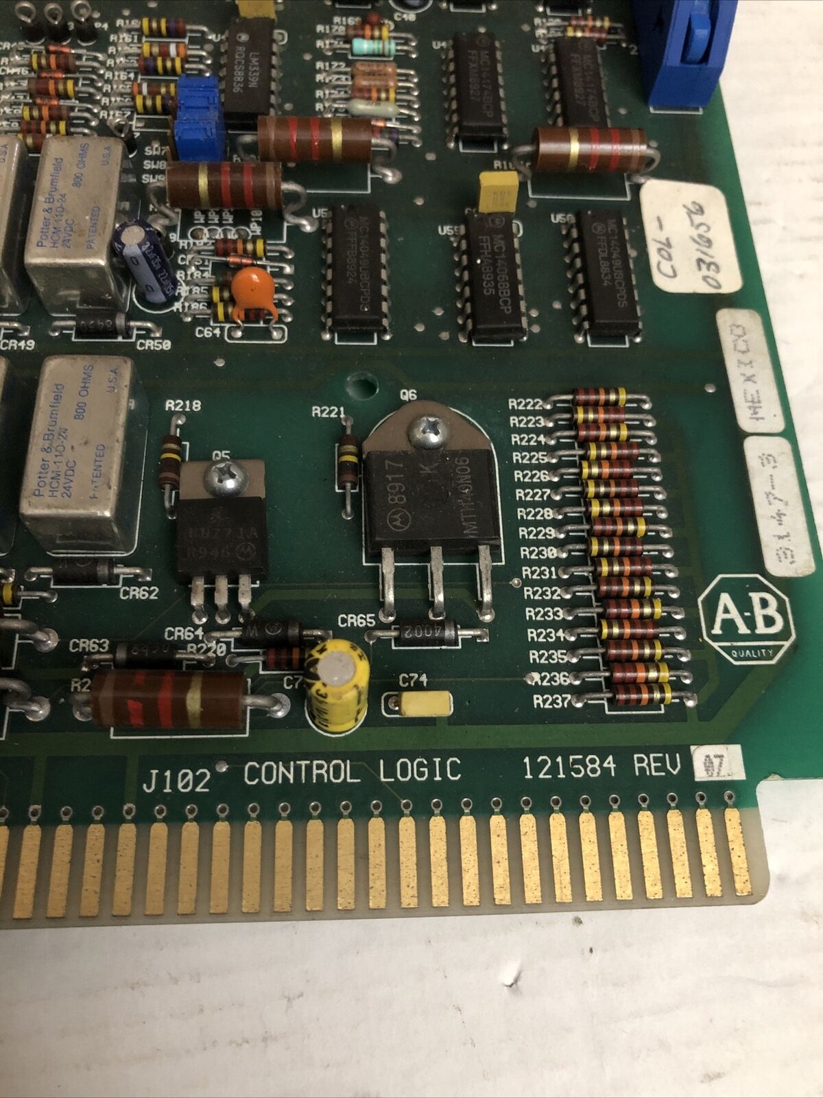 Allen-Bradley 121584 Rev. 07 J102 Control Logic Board,Cu