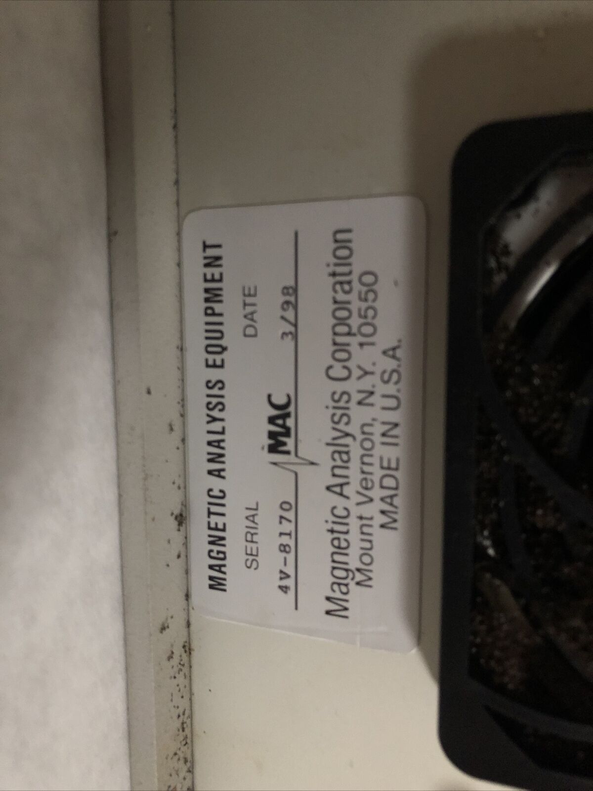 Mac Vm4det120 Magnetic Analysis Vm-4,Varimac Iv Eddy Test Comparator,Bh