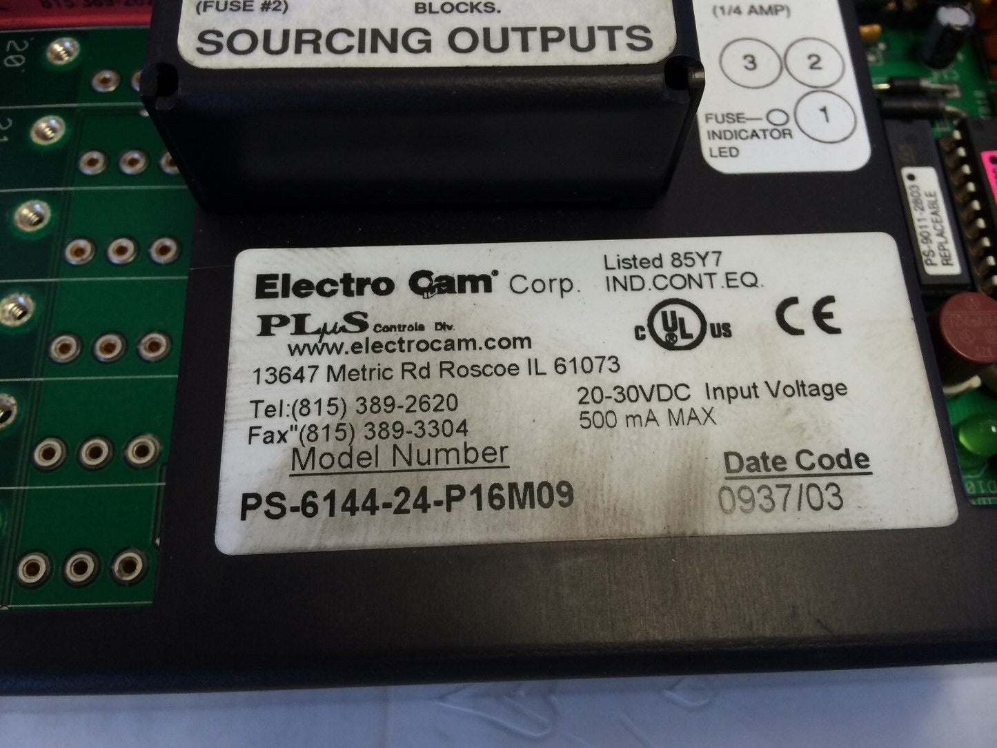 Electro Cam Ps-6144-24 P16m09 Programmable Limit Switch, 20-30Vdc,Fg