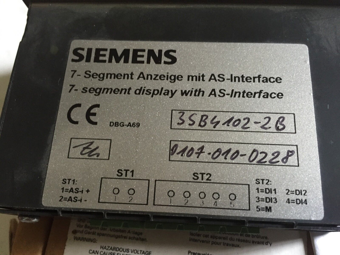 New Siemens 3Sbs102-2B,Dbga69 Display Led W/Asi 13Mm 4Digits Red 3Sf41021b,Er