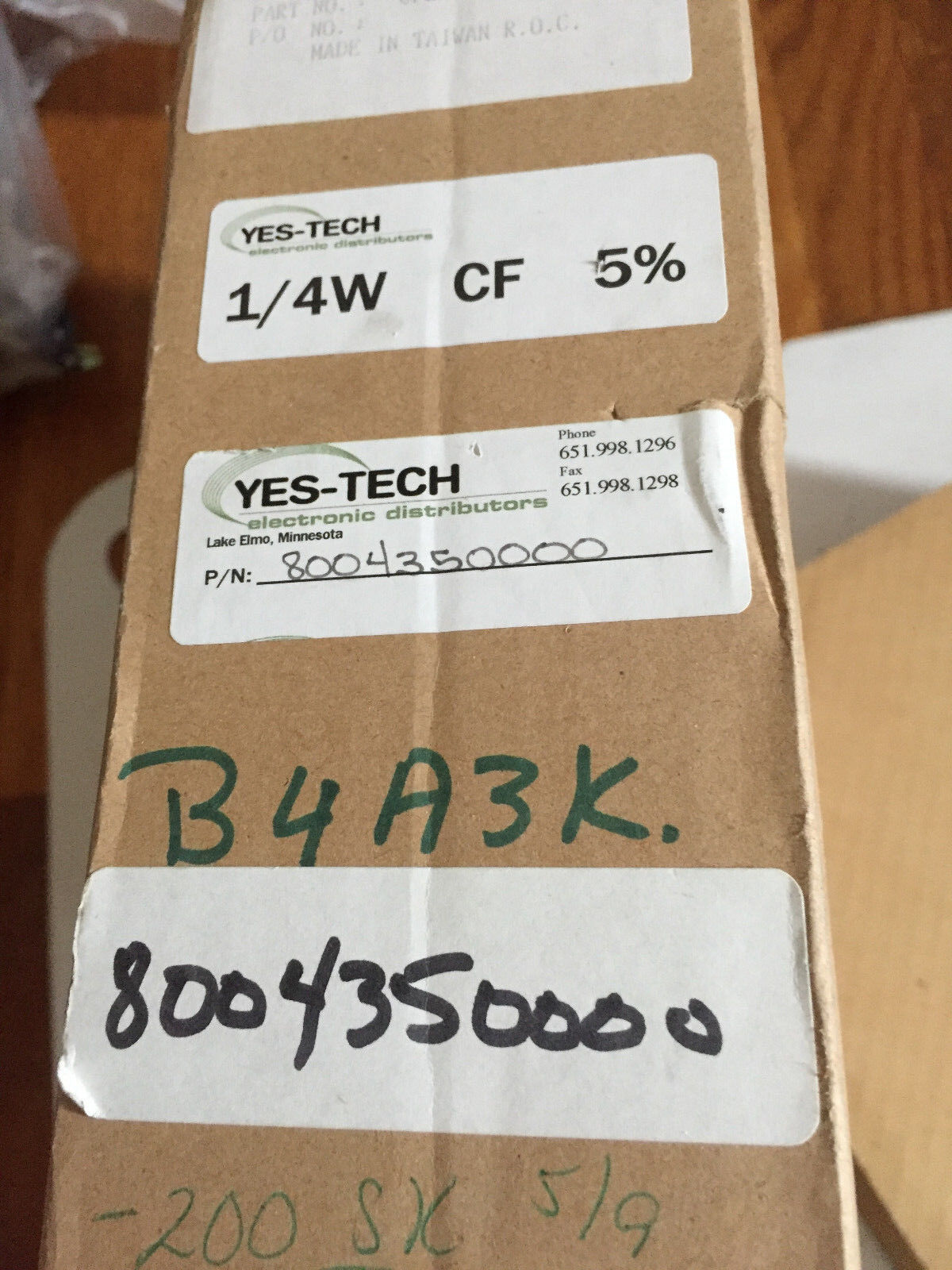 5000 Meritek Cfr 1/4W,Cf25-000Jtr Resistor 1/4Watt,Yes-Tech Cf25000jtr5000pk,Cz