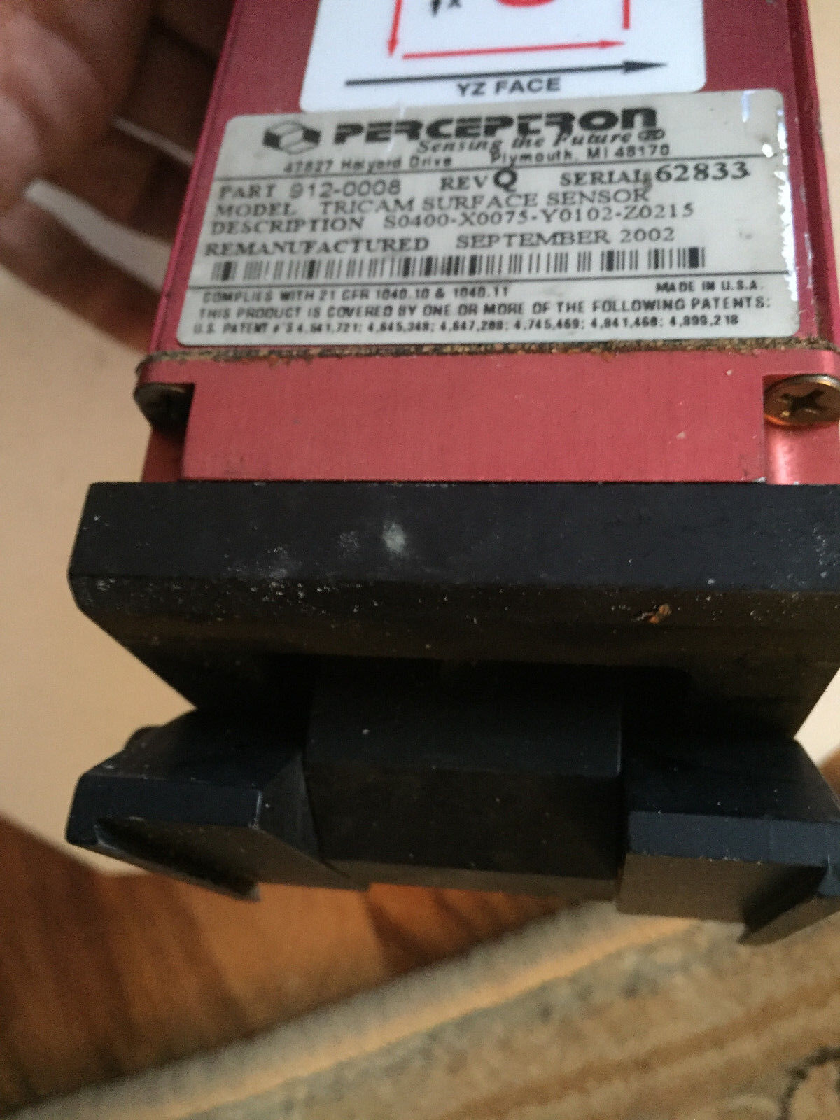 Perceptron 912-0008 Surface Sensor Tricam S0400-X0075-Y0102-Z0215,Bh