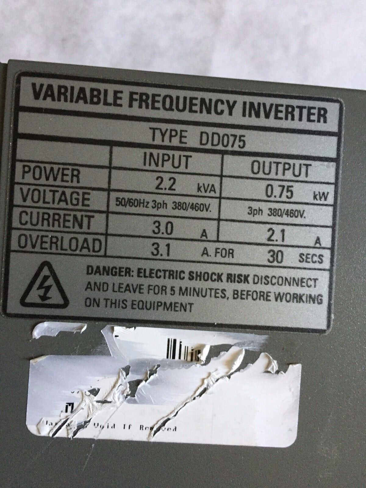 Control Techniques Do075,Pp1-11 Emerson Dd150 Drive Ac 460V,2.2 Kva Interver ,Bk