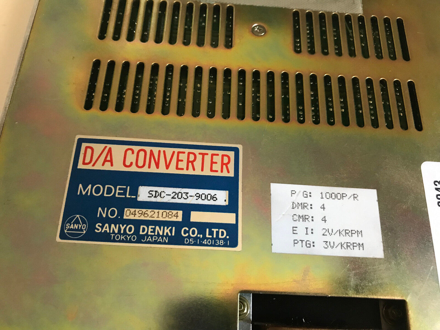 Sanyo Denki Sdc-203-9006 D/A Converter,1000P/R,A7-1-20216-1G,Su