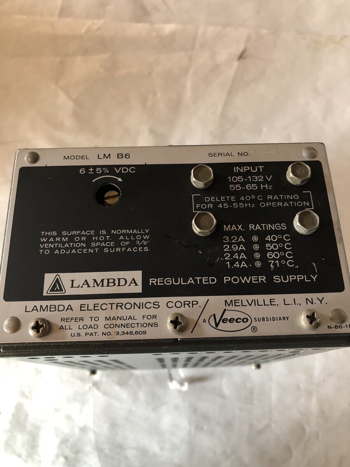 Lambda Lm B6 Regulated Power Supply 10Amp,Bc