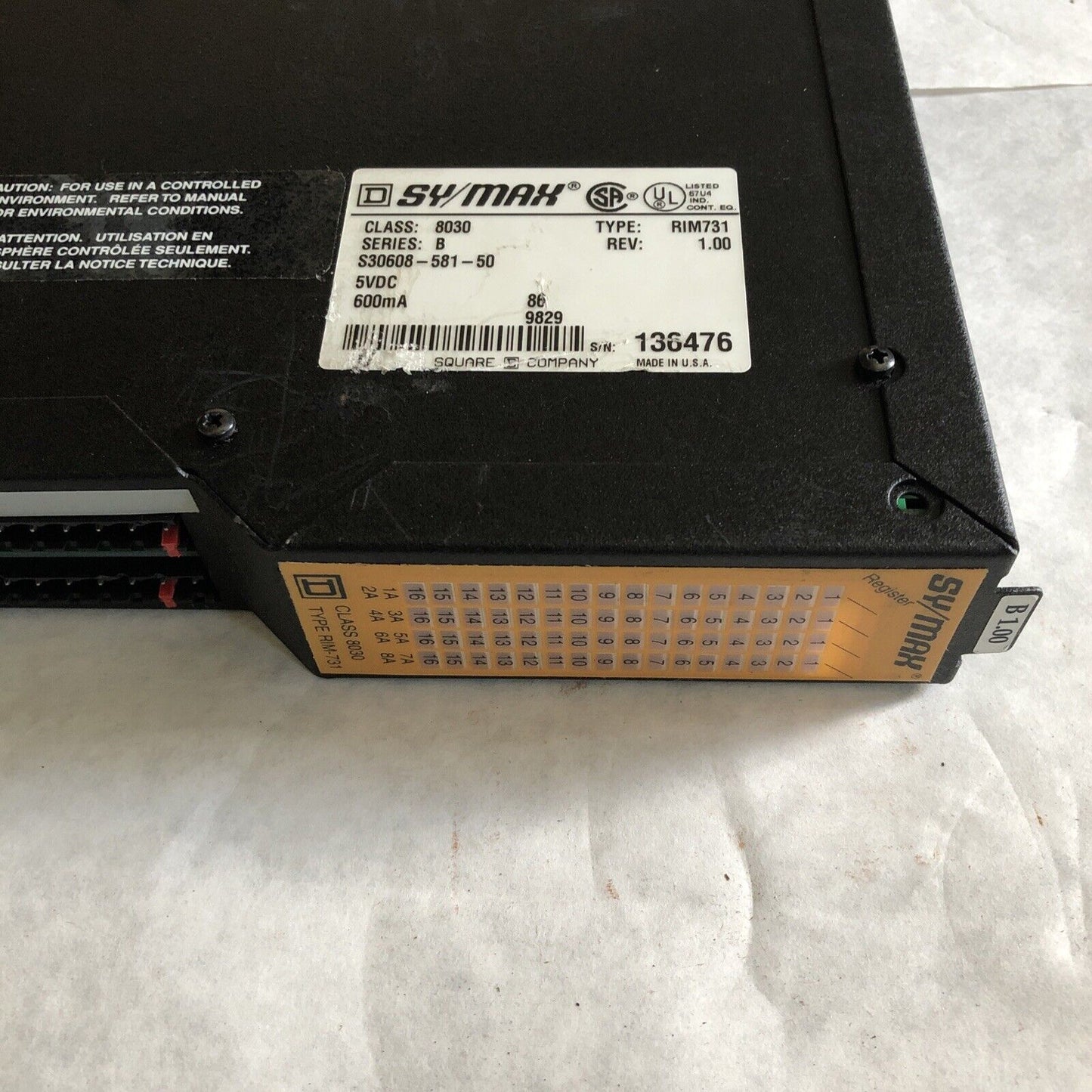 Square D 8030 Rim731,Class 8030 Sy/Max 64Pt Input 8030-Rim-731,S30608-581-50,Bg