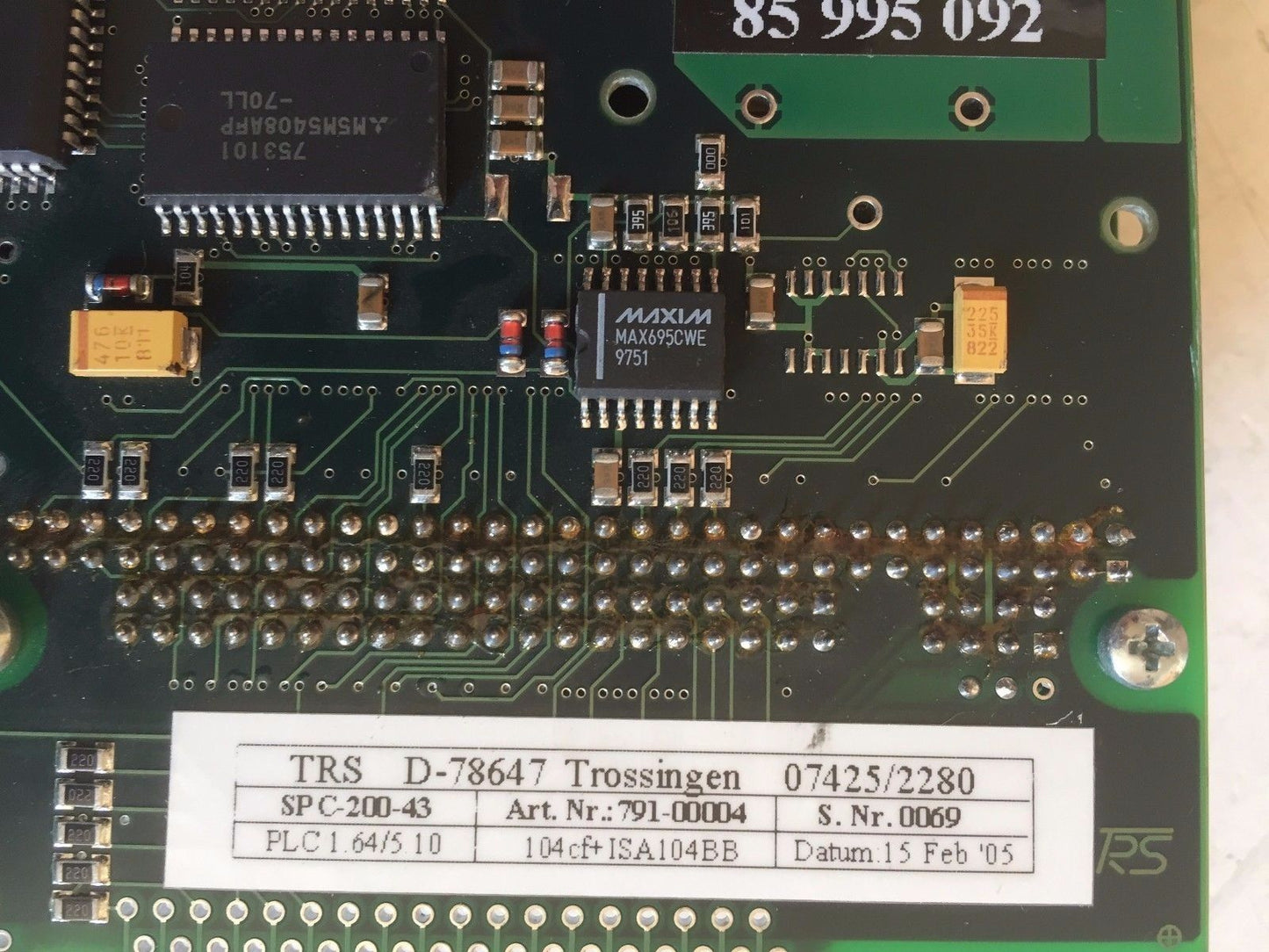 Trs 791-00004, D-78647,07425/2280,85 995 092,Spc-200-43,Kontron,1.64/5.10,Aa