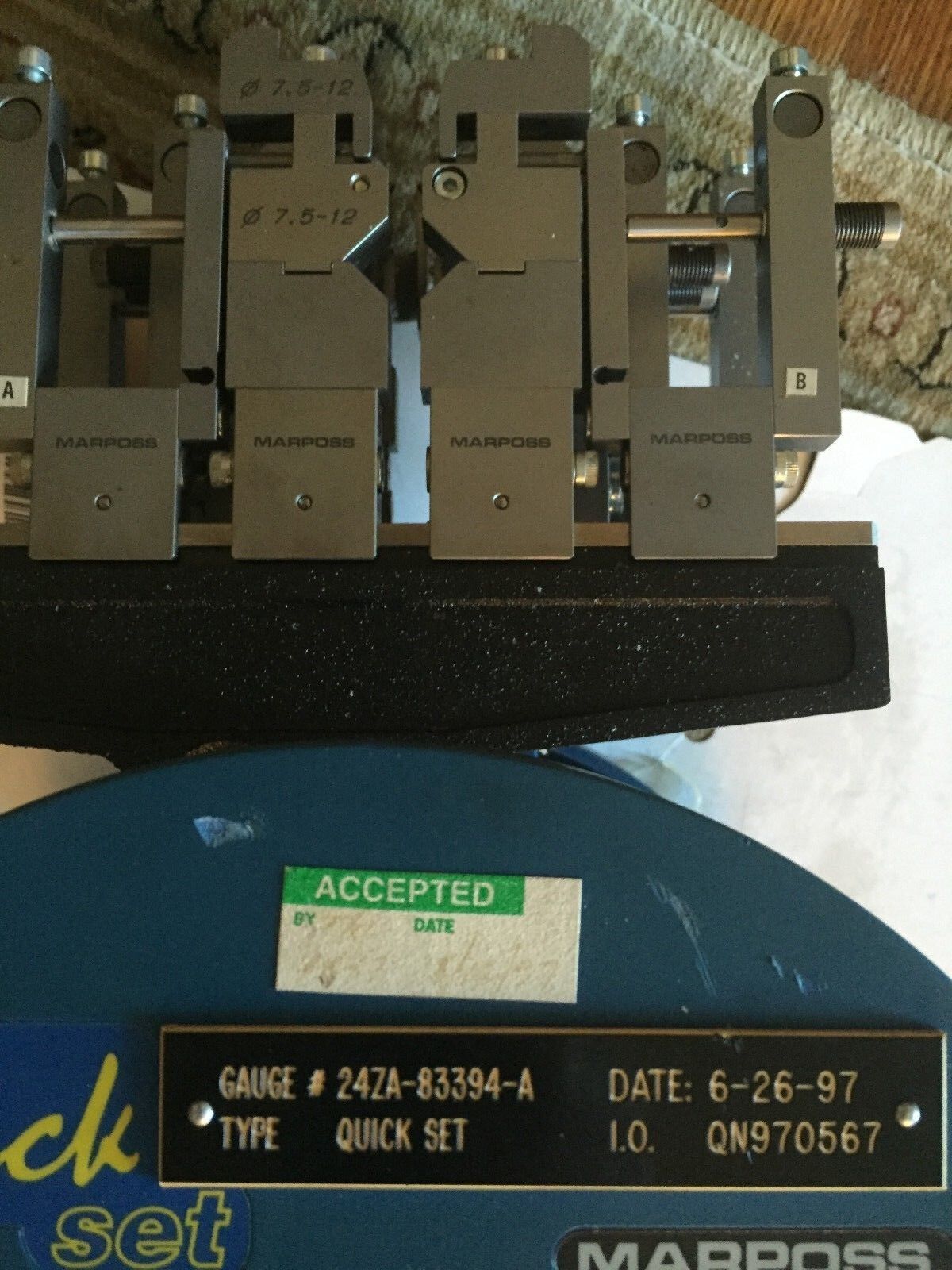 Marposs Quick Set 24Za-83394-A,Qn970567,Q7.5-12,Q 7.5-12 (W/O 8 Lvdt Probes),Dd