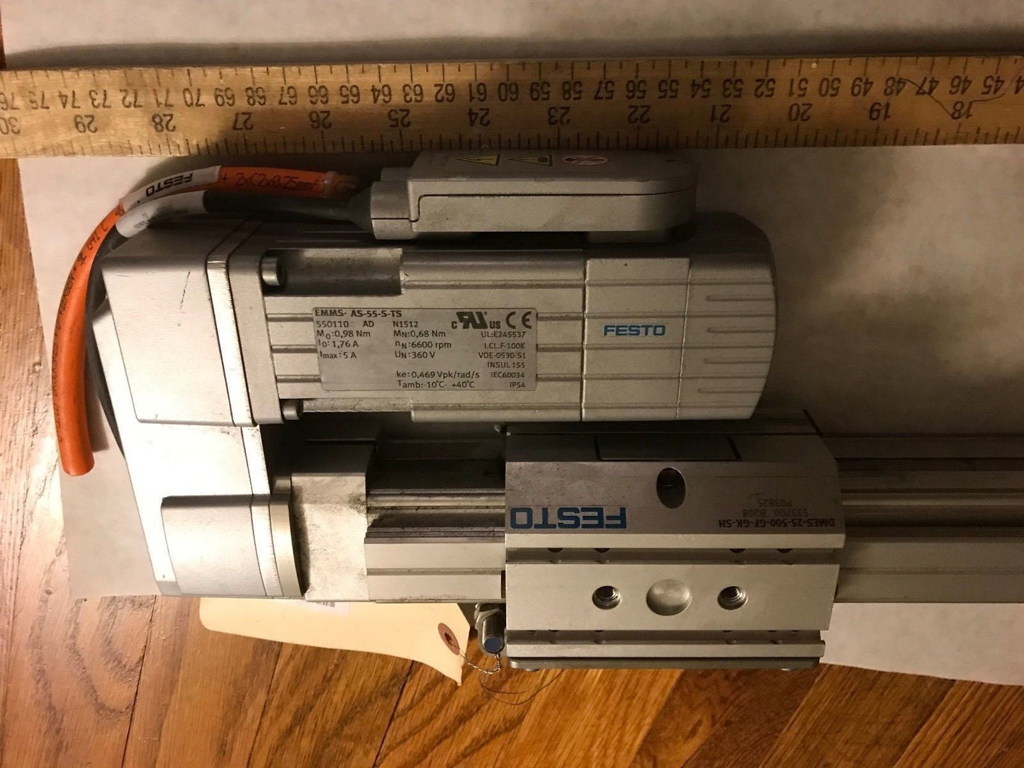 Festo Dmes-25-500-Gf-Gk-Sh Linear Actuator,Festo Emms-As-55-S-Ts Servo Motor,Bb