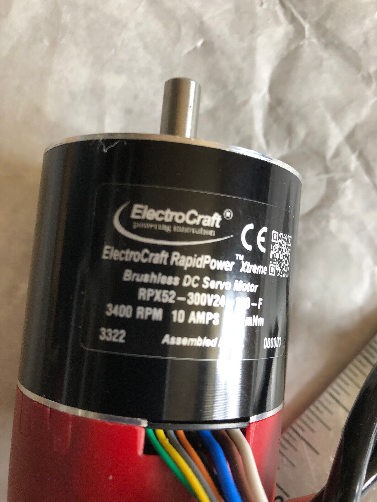 Electrocraft Rpx52-300V24-100-F Rapidpower Xtreme Brushless Dc Servo Motor,Ss