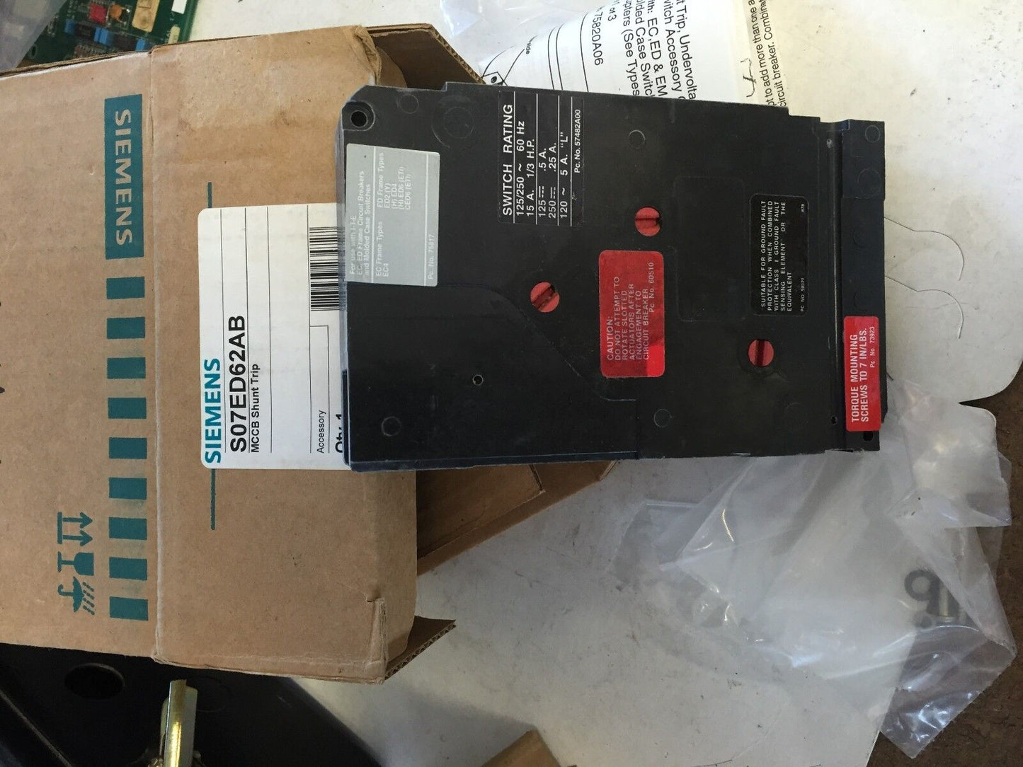 New Siemens S07ed62ab,Ite 14-22 Awg Circuit Breaker,Db