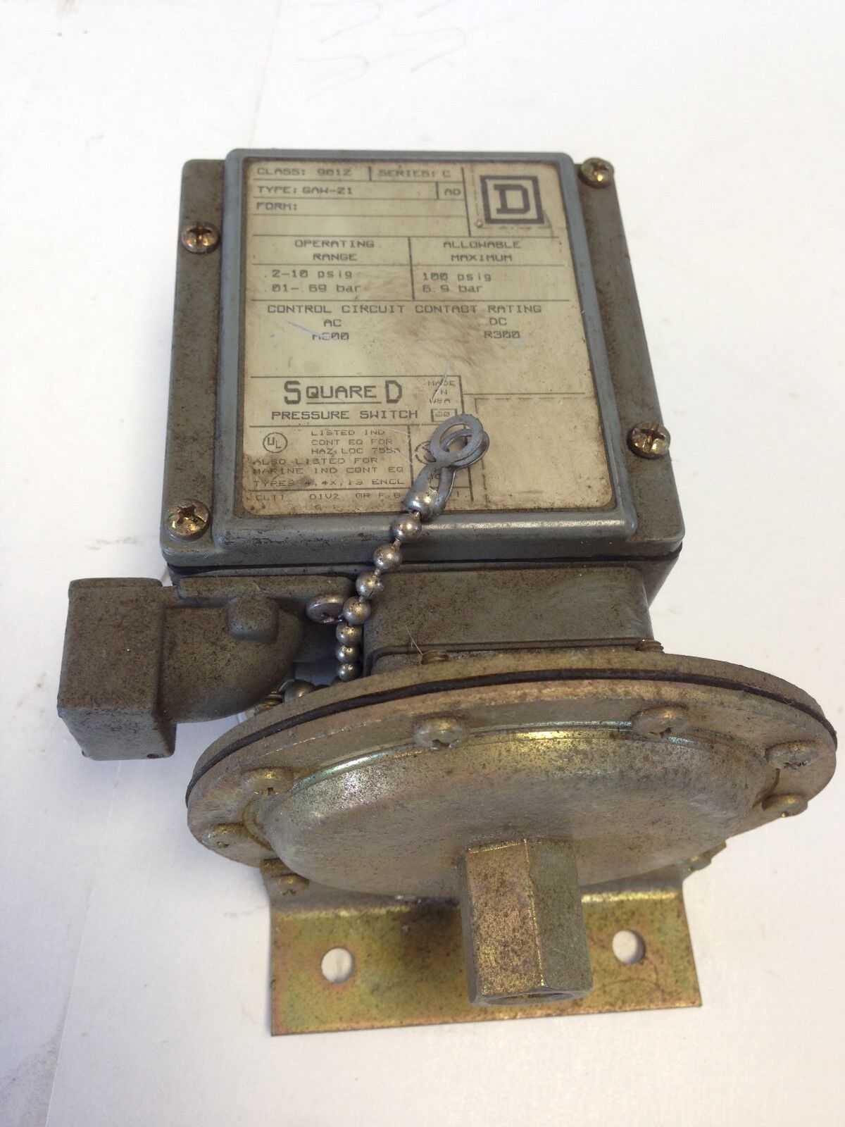 New Square-D 9012-Gaw-21,9012 Gaw-21 Industrial Pressure Switch,2-10 Psi,Se