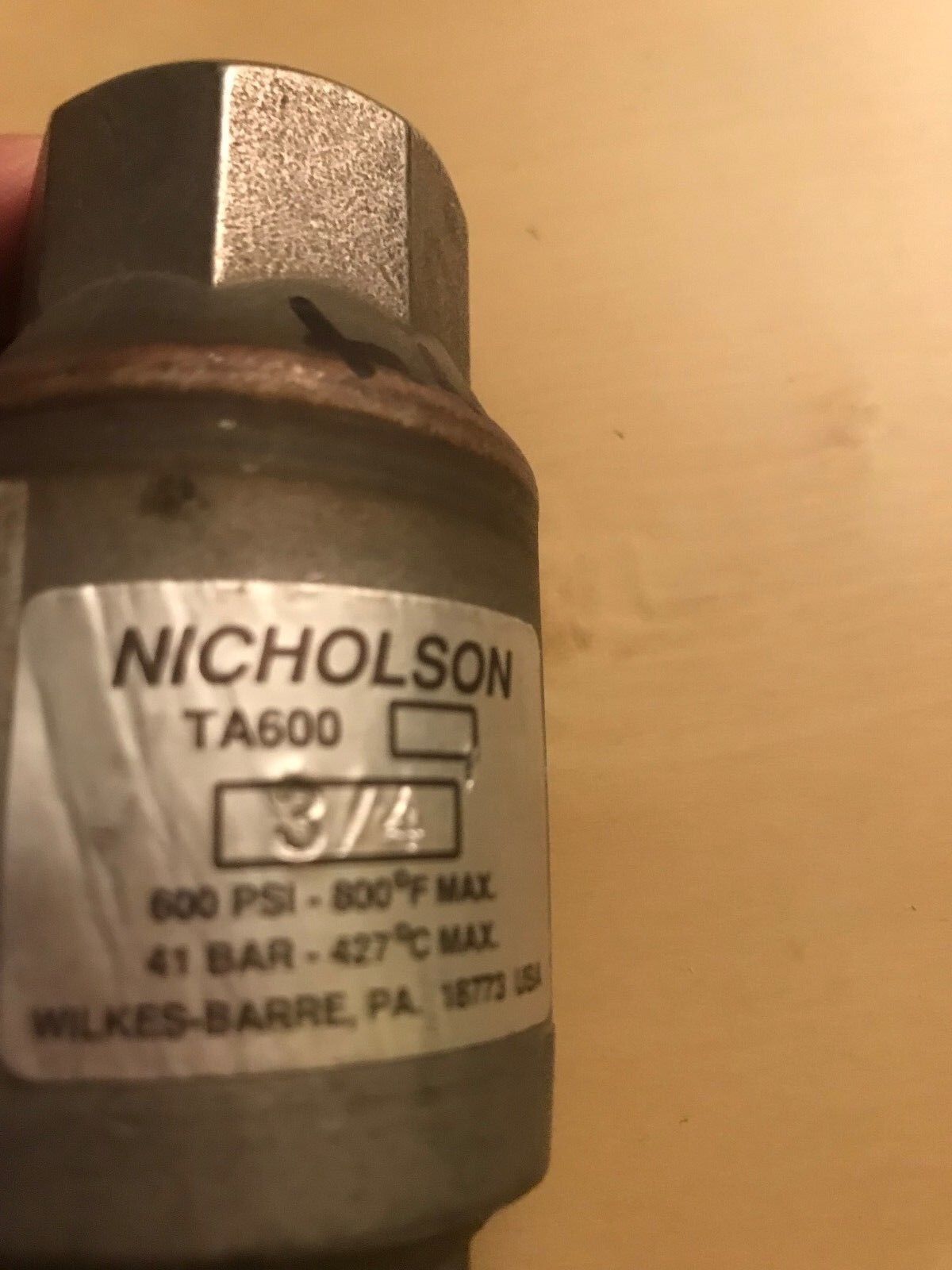 New 3/4" Npt Nicholson Ta600,Nicholson Ta 600 Thermo Dynamic Steam Trap 600,Al