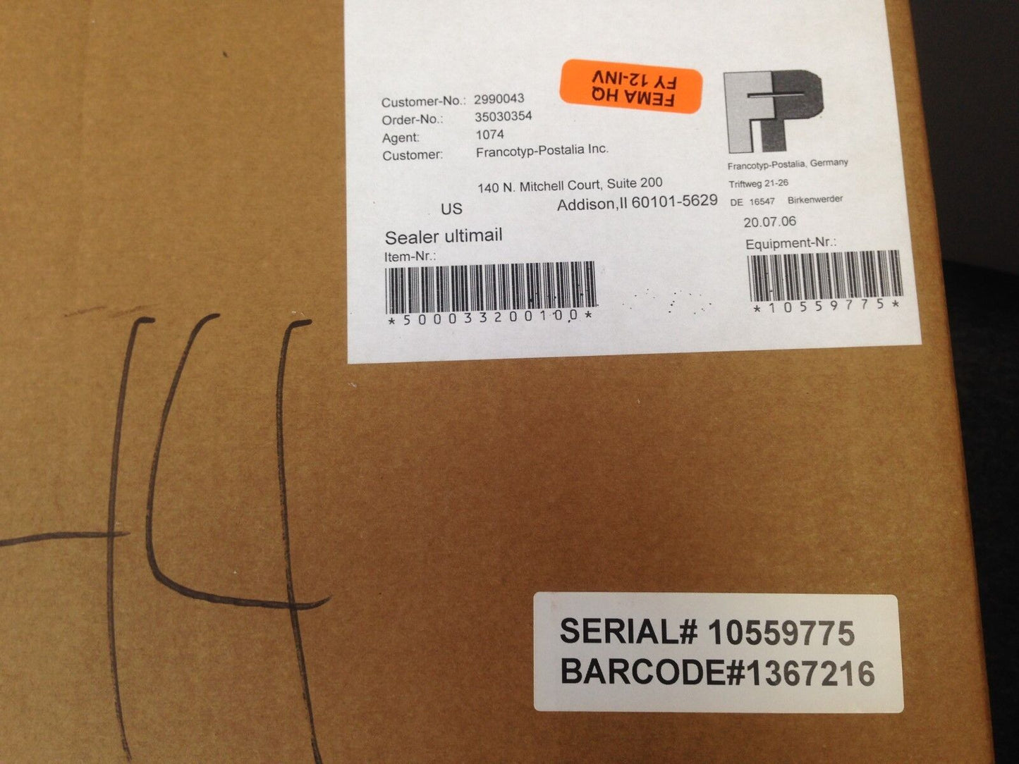 New Francotyp-Postalia 50.0033.2001.00 Ultimail Sealer Mail Processor,24V, 2A,Dc