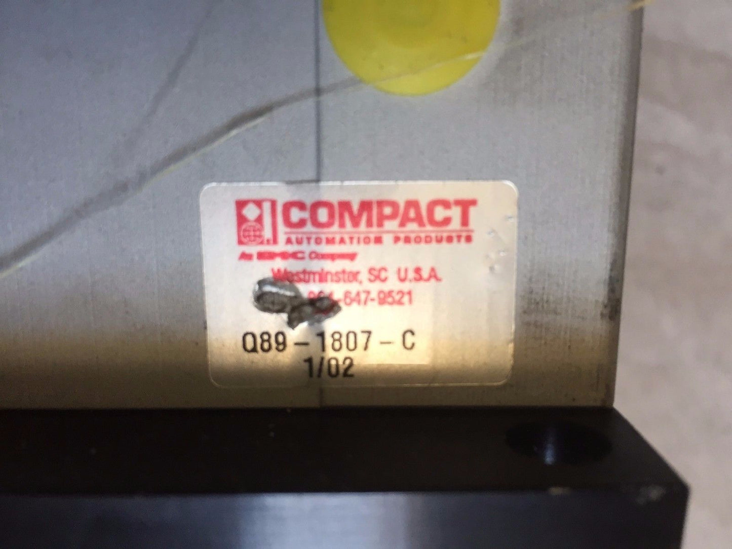 New Compact Air Q89-1807-C 6/00,Q89-1807-C Pneumatic Cylinder 1/4" Npt Valve,Ak