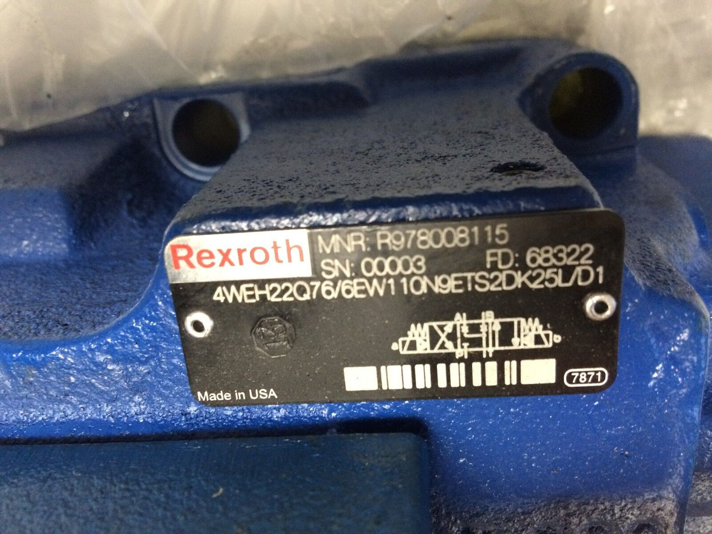 Rexroth R900904406 Hydraulic Valve,R978008115,4We6j61/Ew110n9dk25l,Z2fs62431q,Az