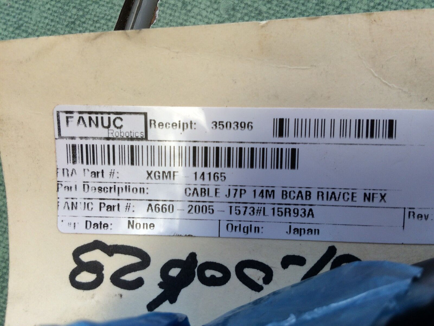 Fanuc Xgmf-14165,A660-2005-T573 #L15r93a,J7p 14M Bcab Ria Cable,Yz-6524187C,Ez