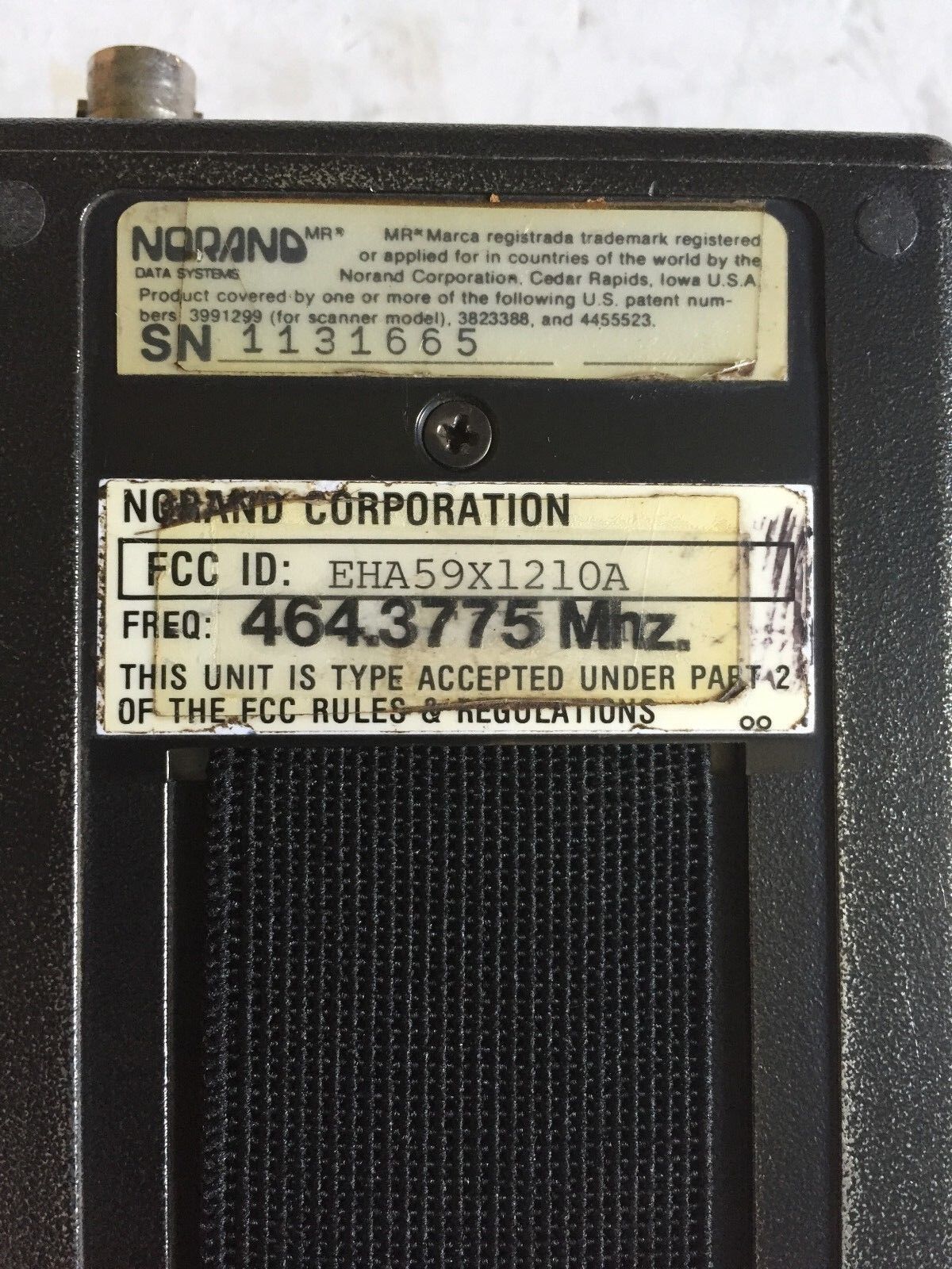 Norand Eha59x1210a,225286070004 Terminal Hand Held Data Communication,Et