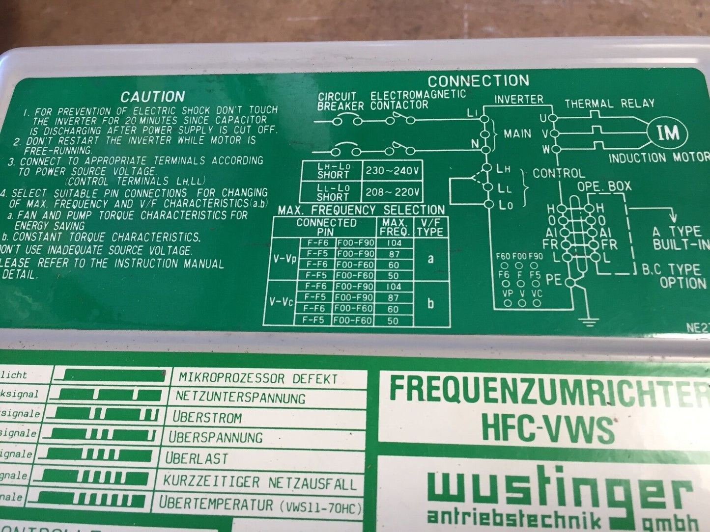 Watt S 1.5Sb1-227,Hfc-Vws Watt,Vws 1.5Sb Ac Drive,1.5 Kwa,240 Vac,Sb