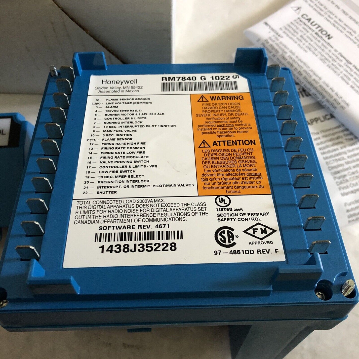 New Honeywell Rm7840g 1022 Burner Control,Honeywell Rm7840g1022,Sl