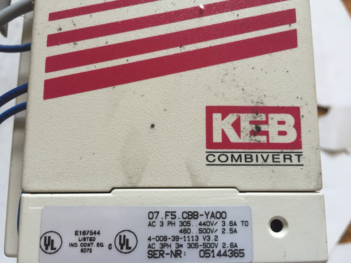 Keb 07.F5.Cbb-Yaoo,10.E5.T60-A071 Combivert 07.F5.Cbb-Ya00 Inverter,3Ph,Tj