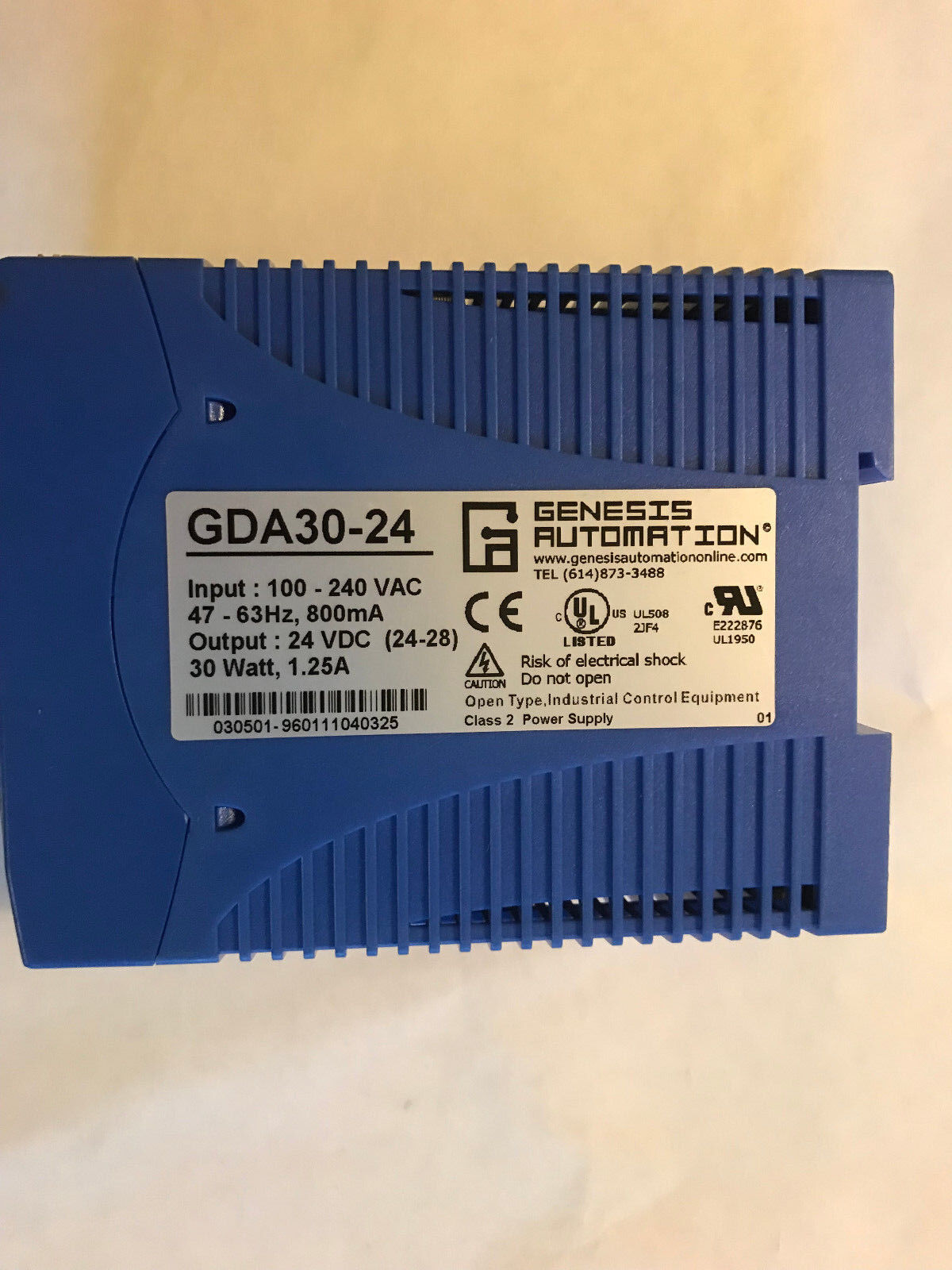Genesis Automation Gda30-24,24V Dc Power Supply (Input: 100-240Vac 63Hz),Et