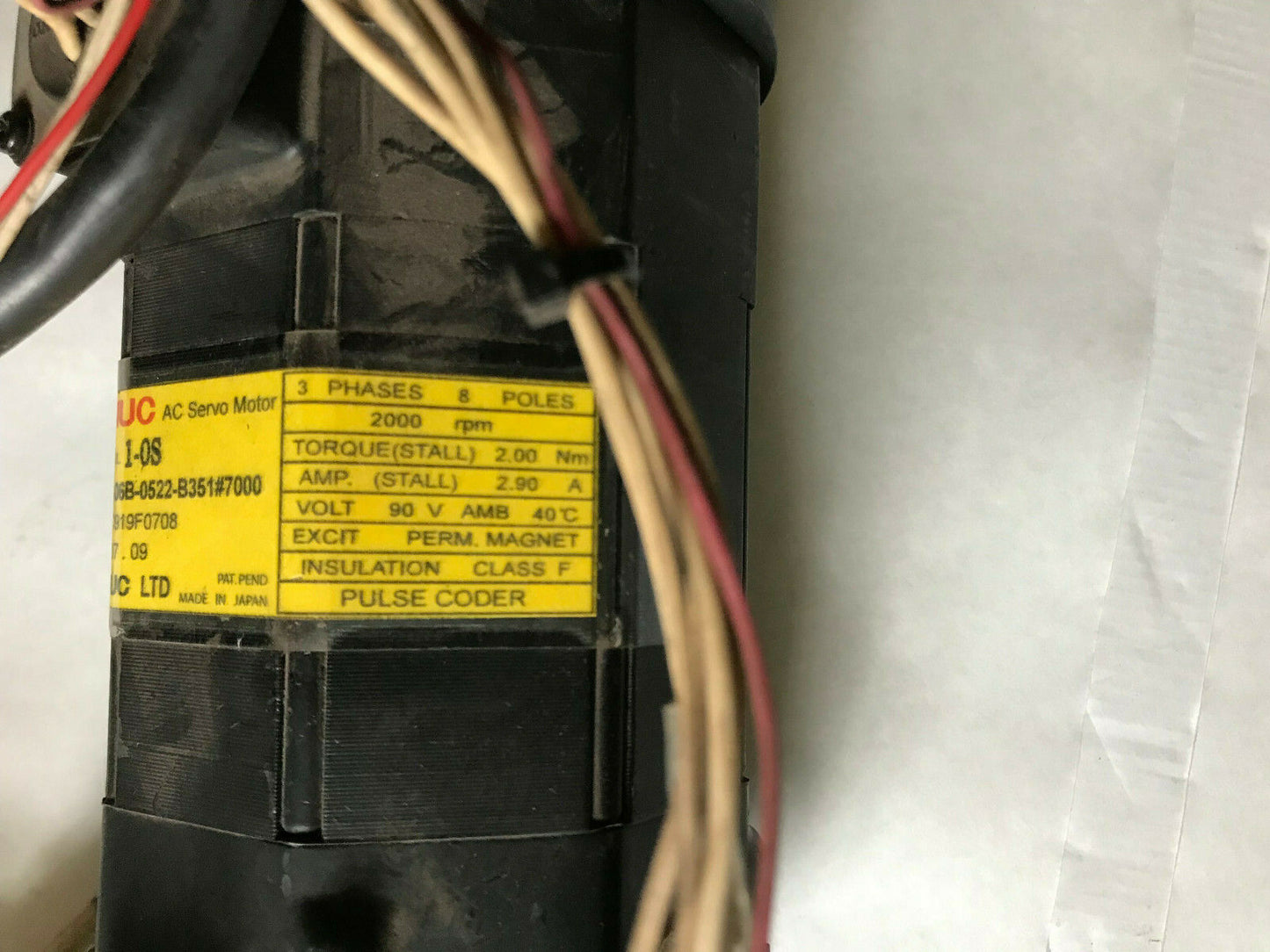 Fanuc A06b-0522-B351#7000 Ac Servo Motor,2.9A 90V 2000Rpm,Fanuc 1-0S,1-Os,Sk