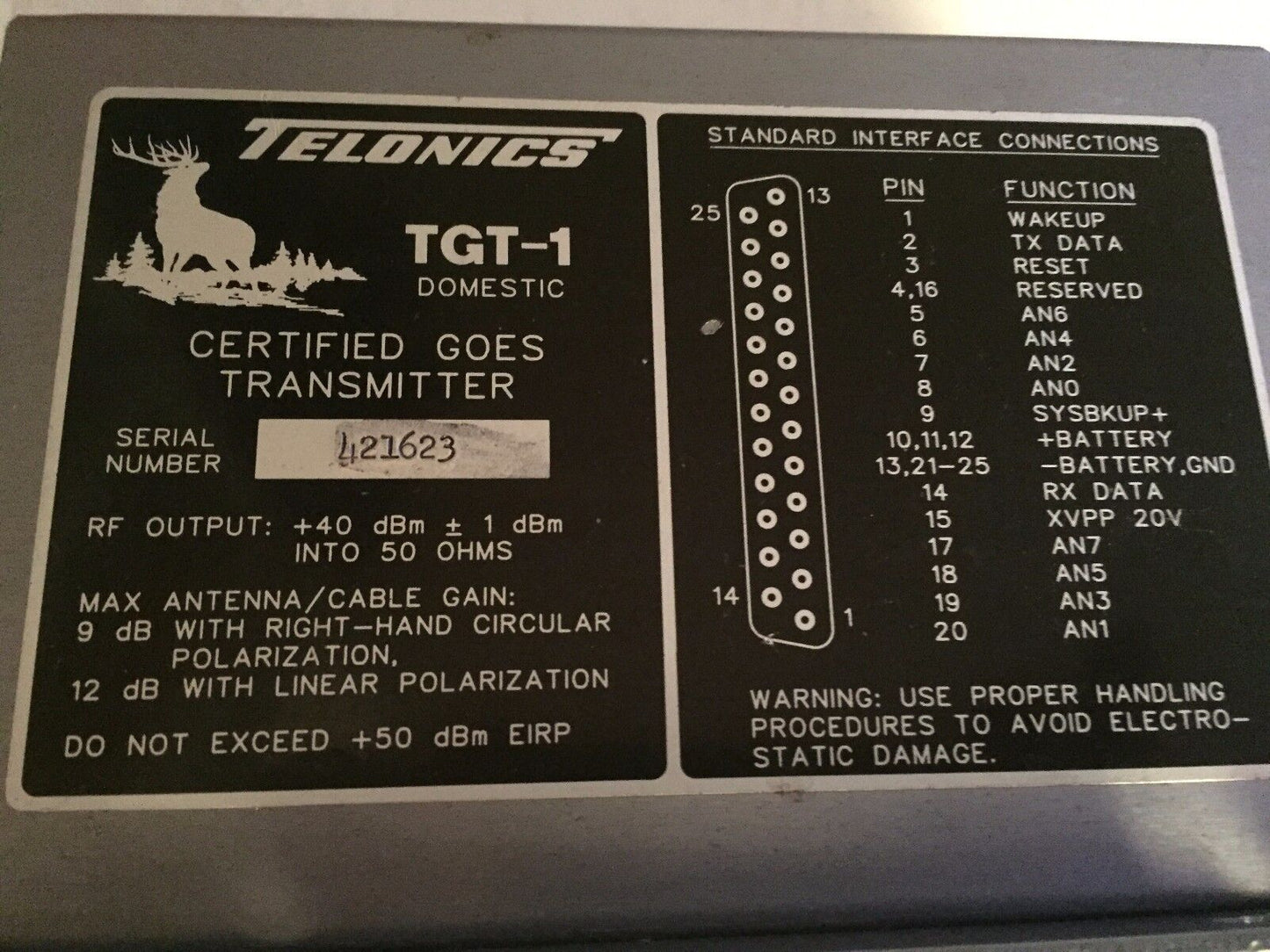 Telonics Tgt-1 Domestic Certified Goes Transmitter Tgt1, Telonics Tgt-1,Cu
