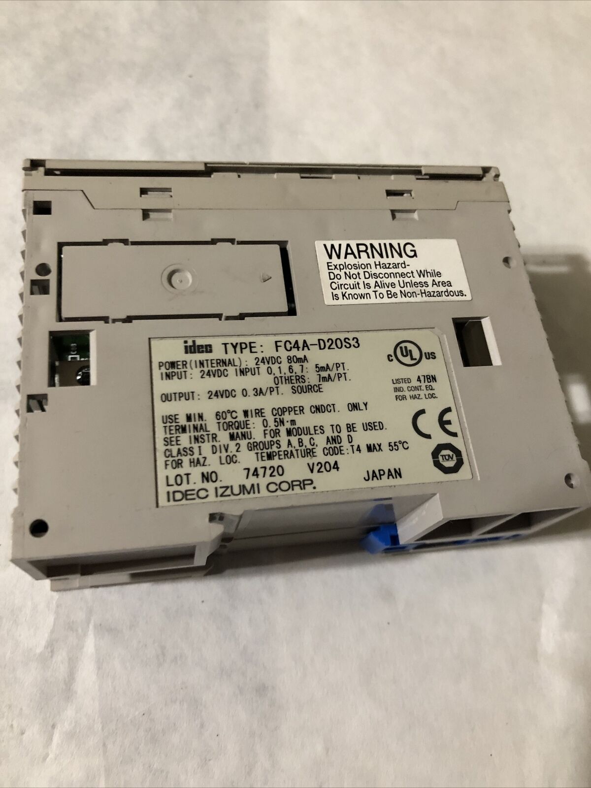 Idec Izumi Fc4a-D20s3 Plc Microsmart Cpu/Processor,Fi