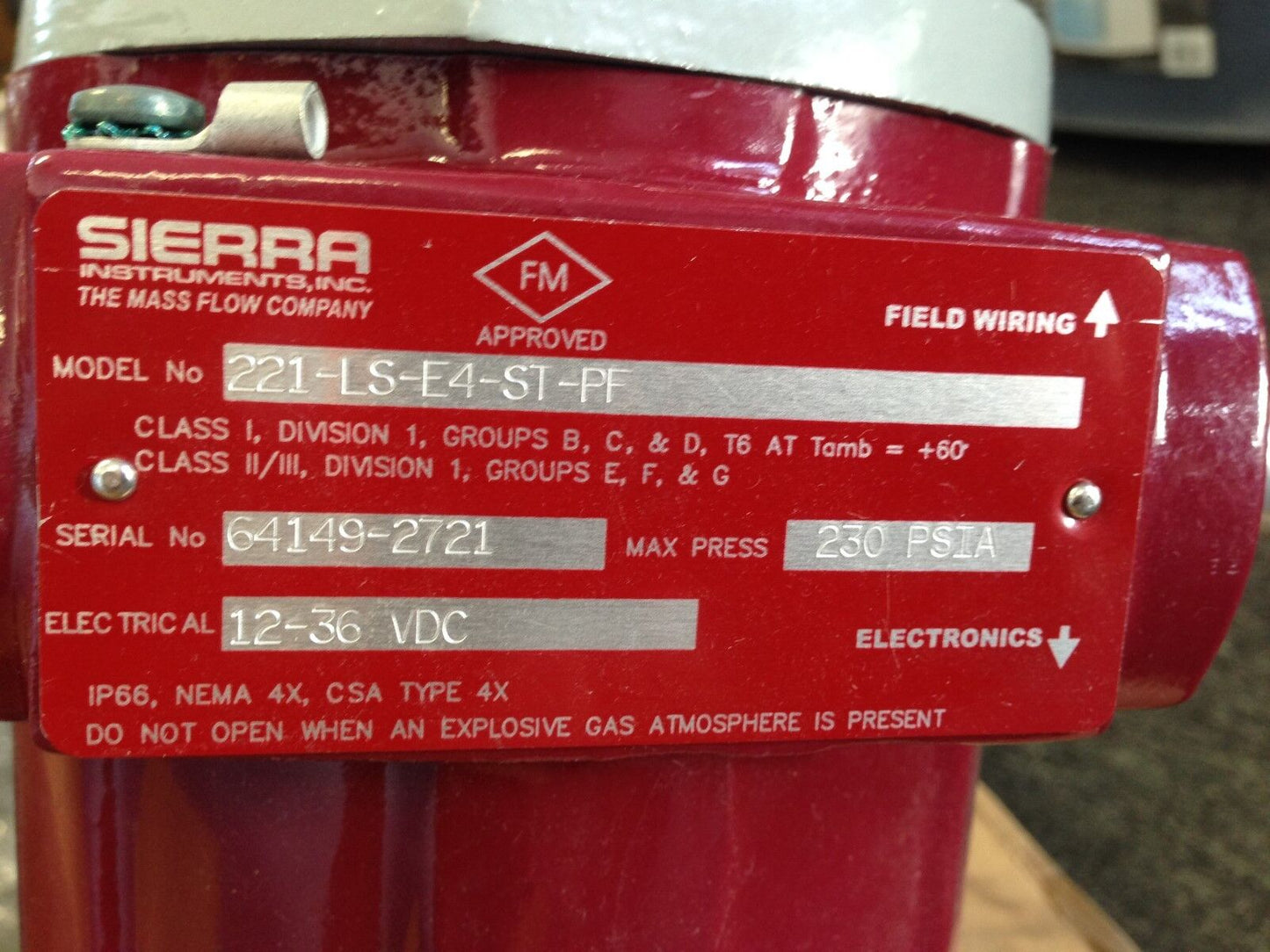 New Sierra Instruments 221-Ls-E4-St-Pf Innova-Flo Vortex H20 Flow Meter,Ar