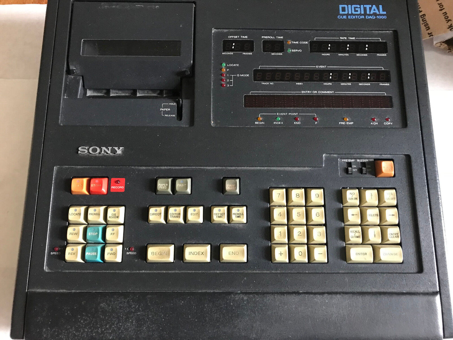 Sony Digital Daq-1000 Cue Editor System Keyboard,Er