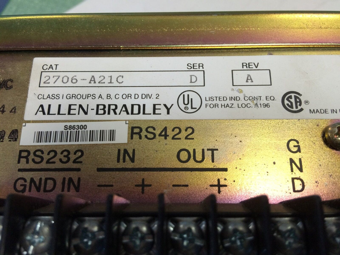 Allen Bradley Dl10 Message Display View Type Dl10 ,A-B 2706-A21c,Cg