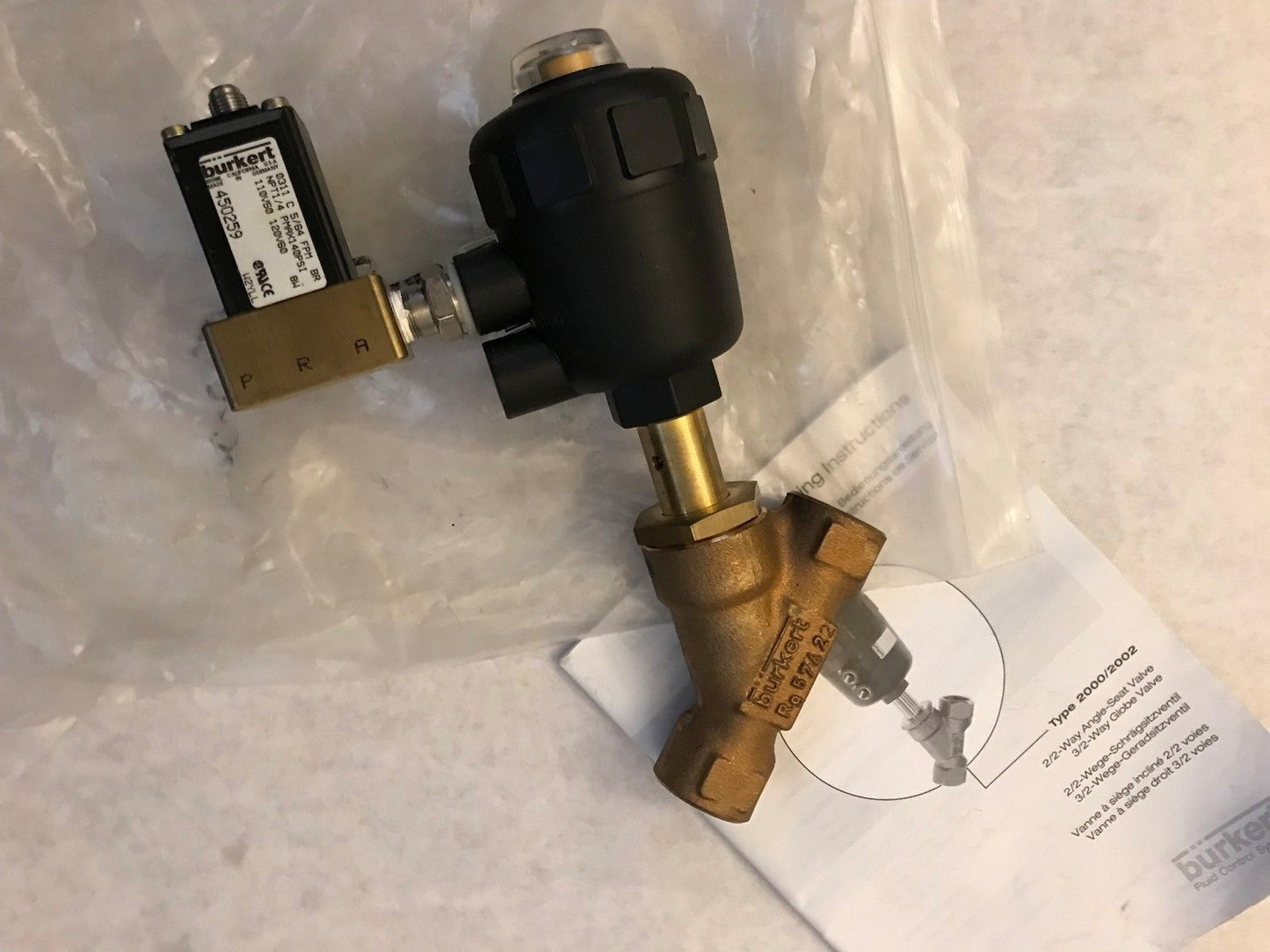 3/4" Burkert Us50e30s Eat Angel Pilot Valve 2000 B 3/4 Bz 450259 0311 C 5/64 Fpm