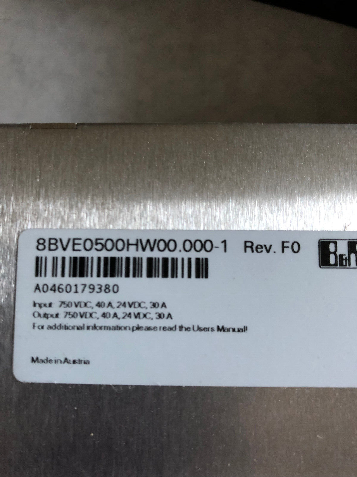 New B & R 8Bve0500hw00.000-1 Acoposmulti E0500,50 Amp 24 Vdc Expansion Module,Ac