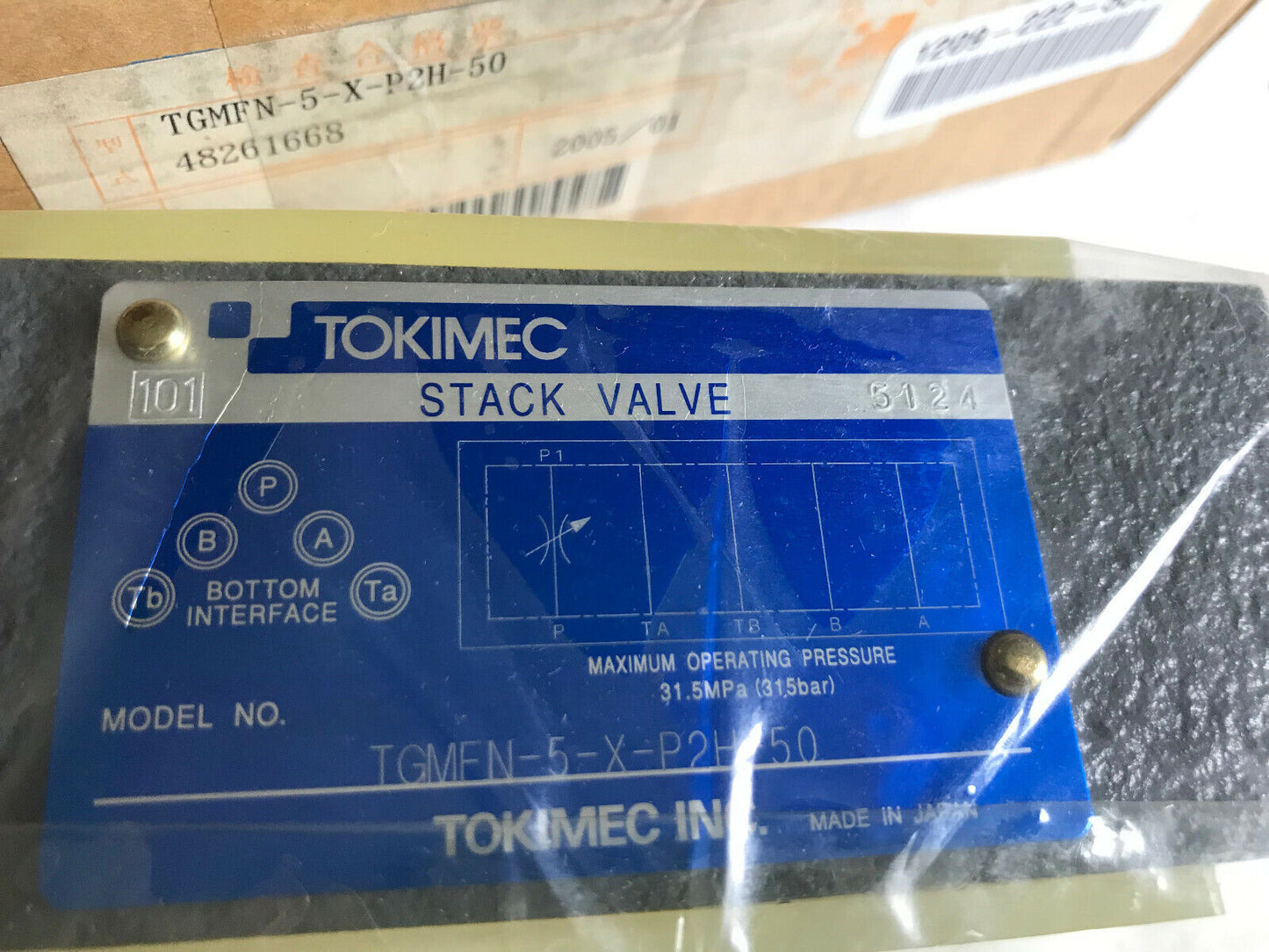 New Tokimec Tgmfn-5-X-P2h-50 Stack Valve,Tokimec Tgmen-5-X-P2h-50 ,Ad