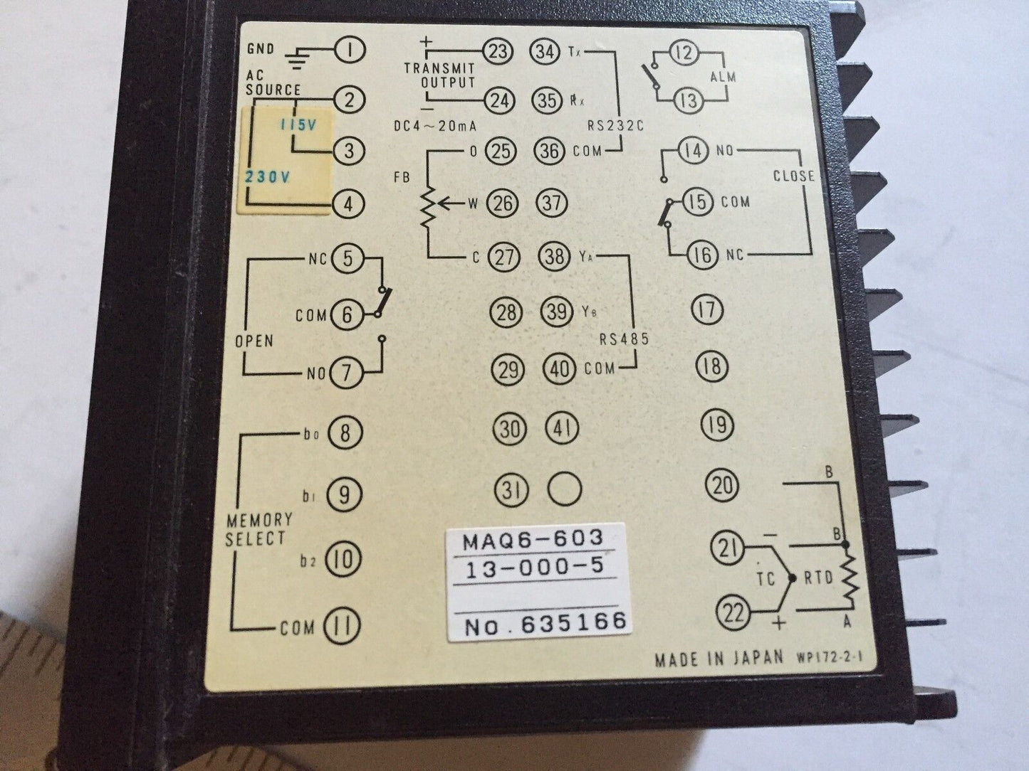 Shinko Maq6-603 13-000-5, Mcd,Shinko Maq6-60313 000-5 Controller,Ea