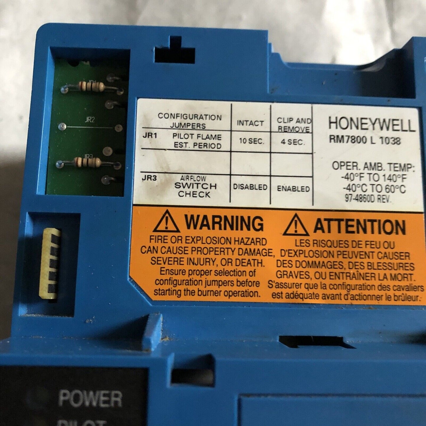 Honeywell Rm7800-L1038,Rm7800l1038,Rm7800 L 1038, Rm7800l 1038 Burner Control,Cy