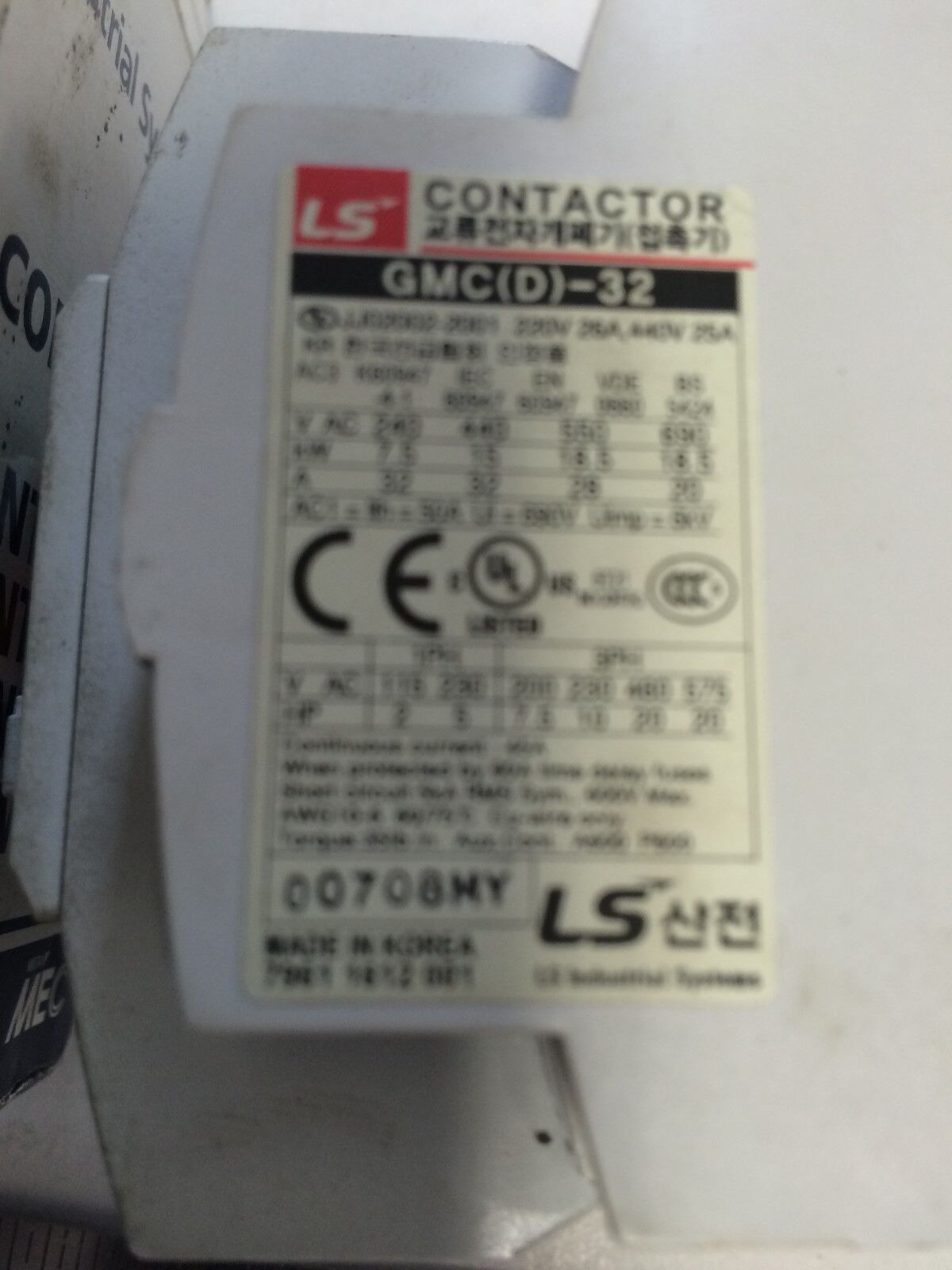 Mec Gmc-32,Ls Gmc (D) -32 Contactor,Ac 240V,Ls Gmc(D)-32,A1 240V,Da