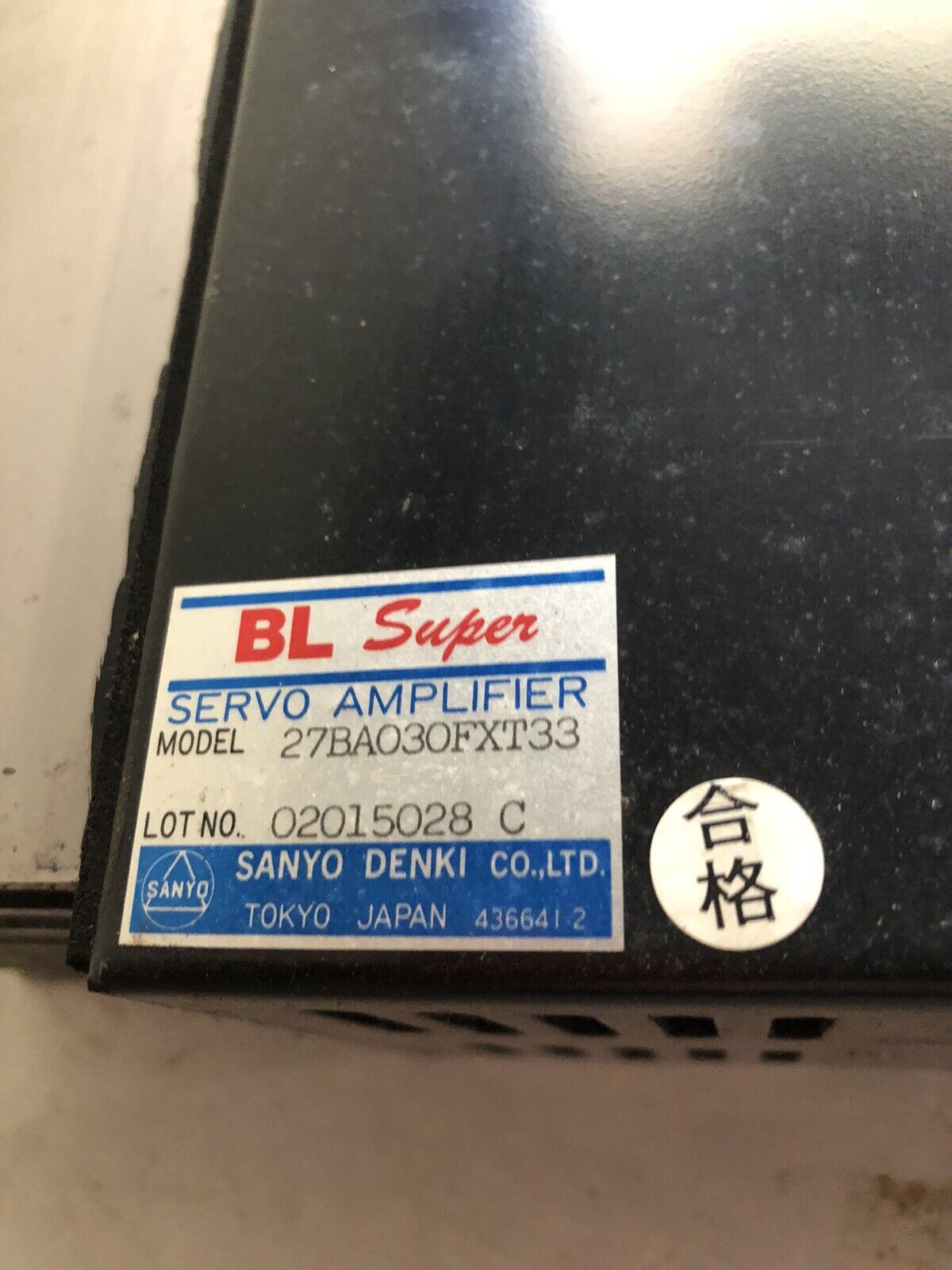 Kawasaki/ Sanyo Denki 27Ba030fxt33 Bl Super Servo Amplifier 27Bao3ofxt33,Td