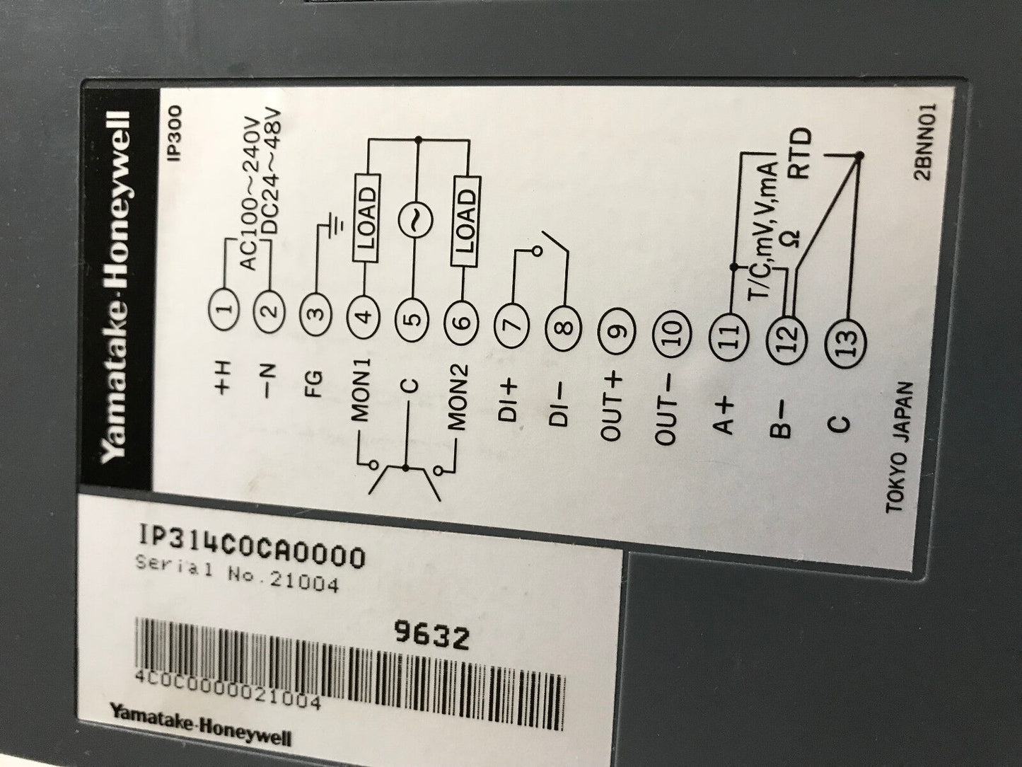 Yamatake Honeywell Ip314c0ca0000,2Bnn01,Ip314 Intellpak Nzo Converter Ip300,Eq
