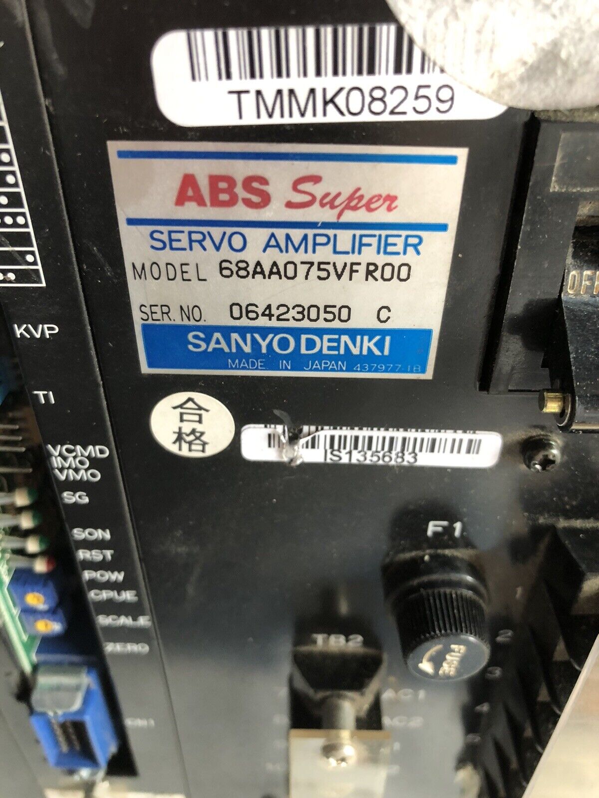 Sanyo Denki 68Aa075vfr00 Abs Super Servo Amplifier Prs-1873D,Ra11d25602,Cp