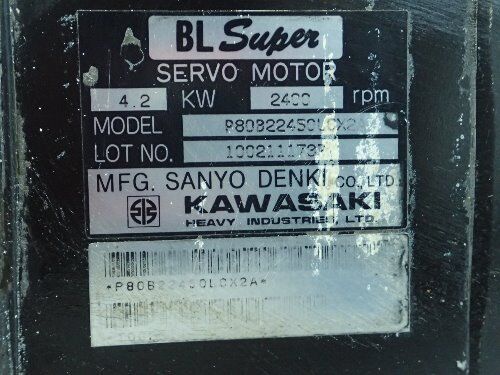 Sanyo Denki P80b22450lcx2a Kawasaki Ac Servo Motor, 4.2 Kw, Rpm: 2400,Ck
