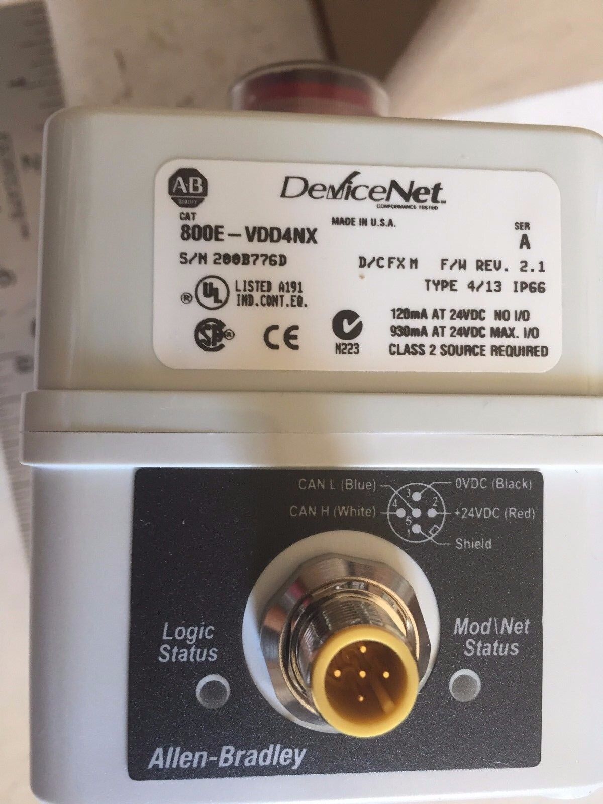 New 800E-Vdd4nx Devicenet D/C Fx M Control Station Devicenet,Aa
