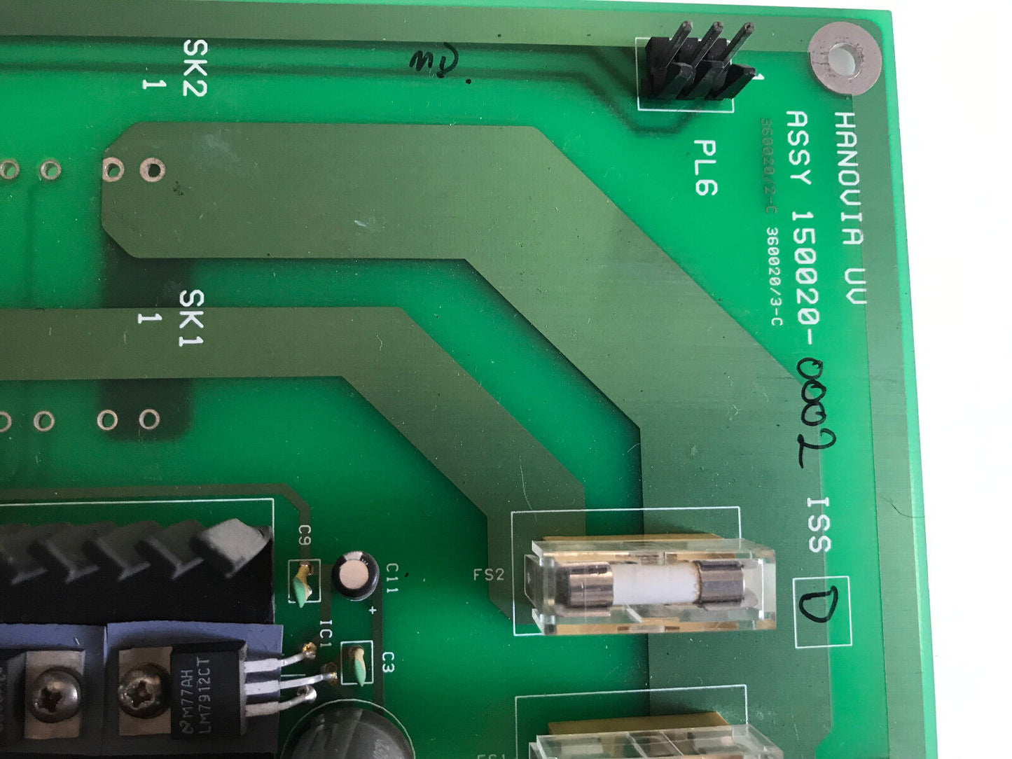 Hanovia Uv 150020 Board 150020-0002 Iss 360020/2-C 360020/3-C,Hanovia 150020,Su