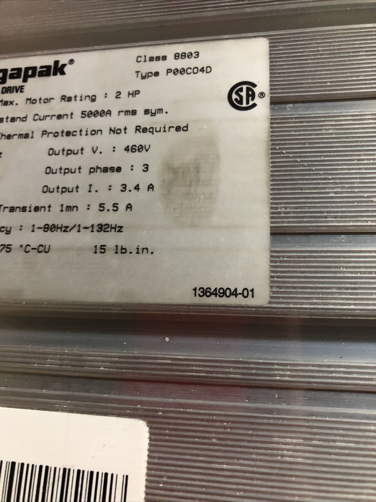 New Square D P00co4d,8803 Drive 2Hp Nema Open Torque 8803-P00c04d Omegapak,Ex